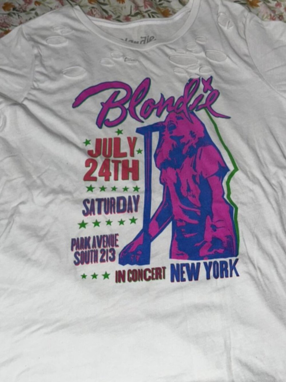 Blondie Band's July 24th New York Concert Commemorative T-shirt